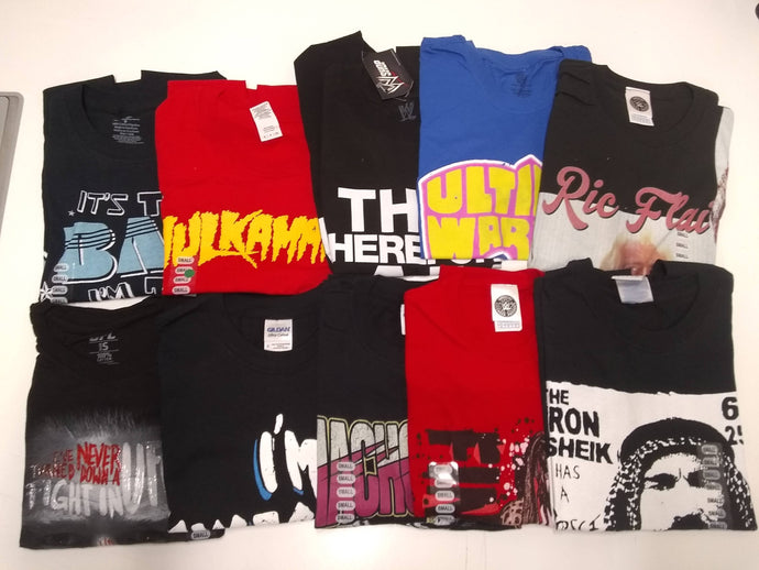 Lot of 10 Men Size Small WWE T-shirts | Cena Orton Undertaker The Rock (S) by EWS | Extreme Wrestling Shirts