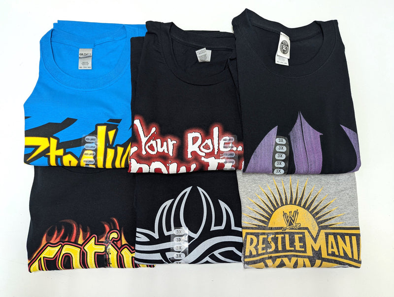 Load image into Gallery viewer, Lot of 6 Men Size 3XL T-shirts | Cena Orton Undertaker The Rock (3XL) by EWS | Extreme Wrestling Shirts
