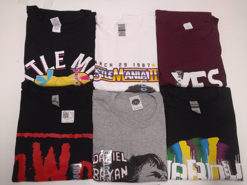 Load image into Gallery viewer, Lot of 6 Men Size 4XL T-shirts | Cena Orton Undertaker The Rock (4XL) by EWS | Extreme Wrestling Shirts
