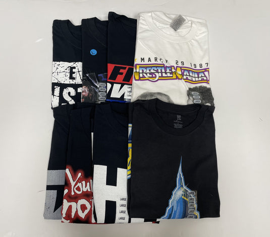 Lot of 8 Men Size Large T-shirts | Cena Orton Undertaker The Rock (L) by EWS | Extreme Wrestling Shirts