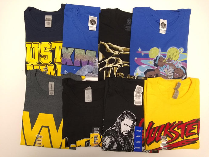 Lot of 8 Men Size Large WWE T-shirts | Cena Orton Undertaker The Rock (L) by WWE | Extreme Wrestling Shirts