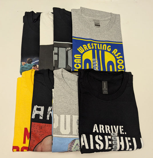 Lot of 8 Men Size XL T-shirts | Cena Orton Undertaker The Rock NEW (XL) by EWS | Extreme Wrestling Shirts