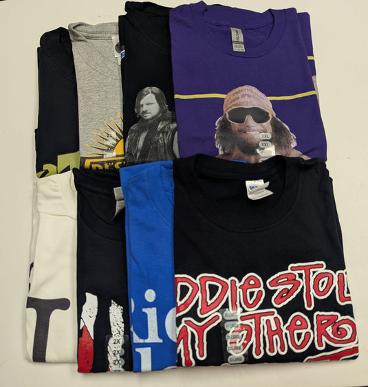 Lot of 8 Men Size XXL T-shirts|Cena Orton Undertaker Rock by EWS | Extreme Wrestling Shirts