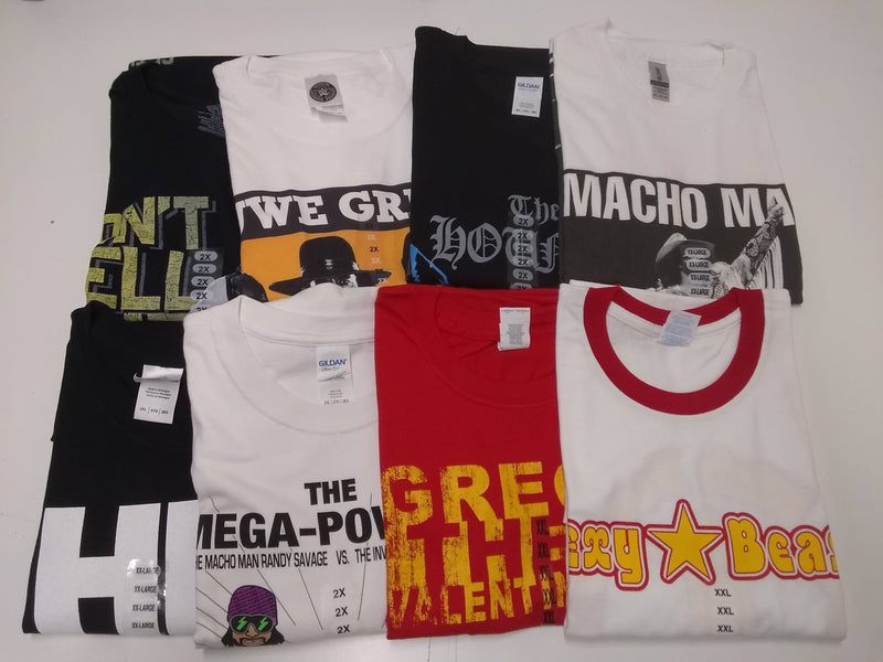 Load image into Gallery viewer, Lot of 8 Men Size XXL WWE T-shirts|Cena Orton Undertaker Rock by EWS | Extreme Wrestling Shirts
