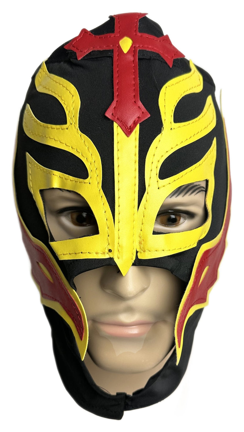 Load image into Gallery viewer, Lucha Libre Adult Size Pro Wrestling Mask Black-Yellow by EWS | Extreme Wrestling Shirts
