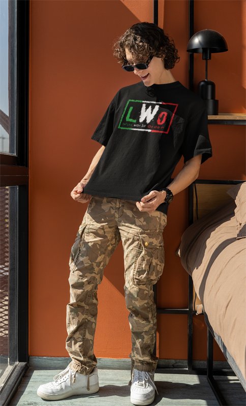 Load image into Gallery viewer, LWO Latino World Order WCW NWO Mens Black T-shirt Sports Mem, Cards &amp; Fan Shop &gt; Fan Apparel &amp; Souvenirs &gt; Wrestling by Hybrid Tees | Extreme Wrestling Shirts
