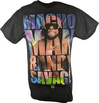 Macho Man Randy Savage Allover WWE Mens Black T-shirt Sports Mem, Cards & Fan Shop > Fan Apparel & Souvenirs > Wrestling by Freeze | Extreme Wrestling Shirts