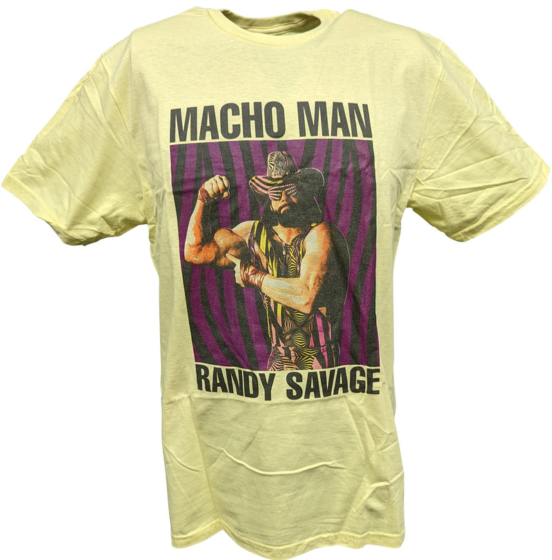 Load image into Gallery viewer, Macho Man Randy Savage Bicep Pose Mens Yellow T-shirt Sports Mem, Cards &amp; Fan Shop &gt; Fan Apparel &amp; Souvenirs &gt; Wrestling by Extreme Wrestling Shirts | Extreme Wrestling Shirts
