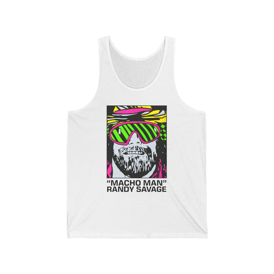 Macho Man Randy Savage Cartoon Mens White Tank Top by EWS | Extreme Wrestling Shirts