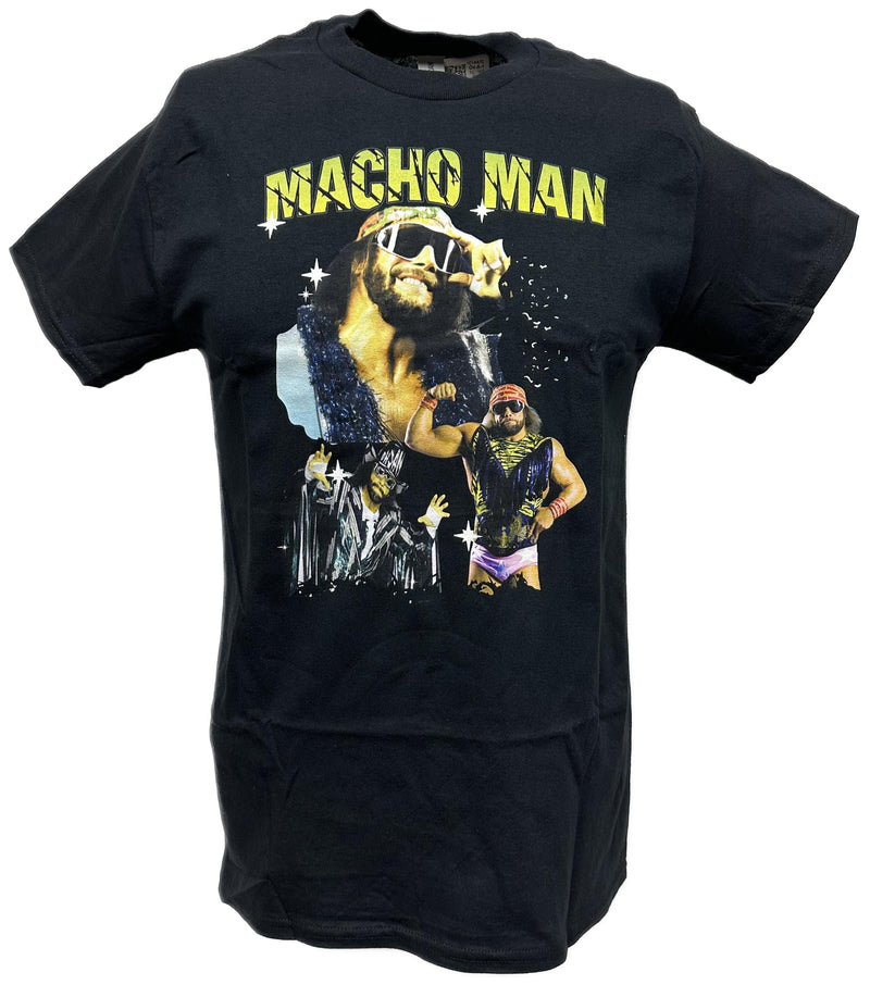 Load image into Gallery viewer, Macho Man Randy Savage Collage WWE Mens Black T-shirt Sports Mem, Cards &amp; Fan Shop &gt; Fan Apparel &amp; Souvenirs &gt; Wrestling by EWS | Extreme Wrestling Shirts
