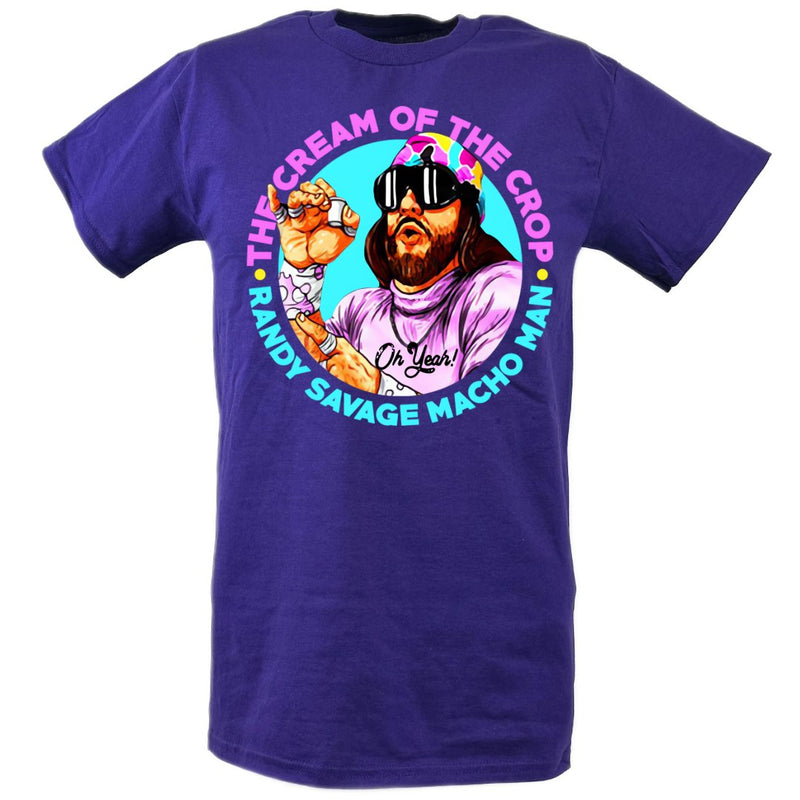 Load image into Gallery viewer, Macho Man Randy Savage Cream Crop Graphic T-shirt by EWS | Extreme Wrestling Shirts
