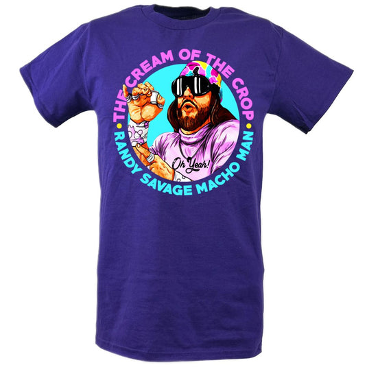 Macho Man Randy Savage Cream Crop Graphic T-shirt by EWS | Extreme Wrestling Shirts