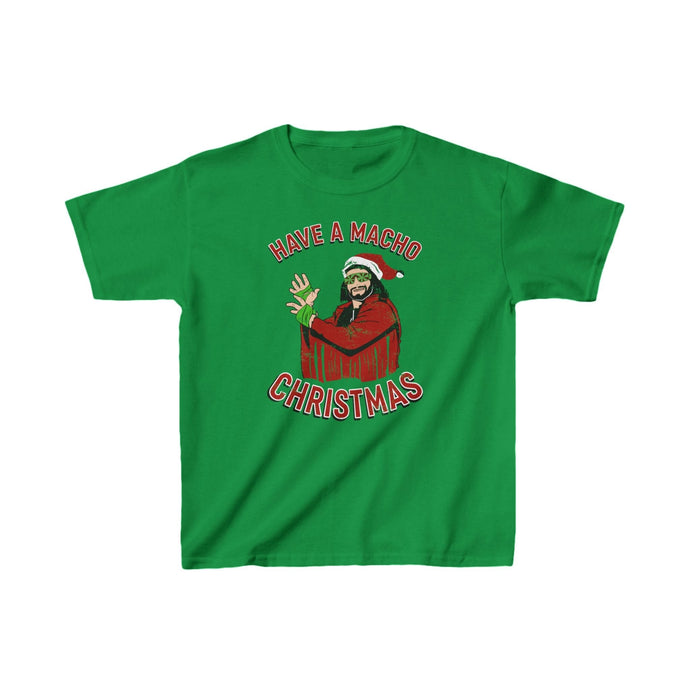 Macho Man Randy Savage Have Macho Christmas Kids Youth Green T-shirt by EWS | Extreme Wrestling Shirts