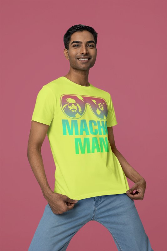 Load image into Gallery viewer, Macho Man Randy Savage Shield Your Eyes Mens Neon Yellow T-shirt Sports Mem, Cards &amp; Fan Shop &gt; Fan Apparel &amp; Souvenirs &gt; Wrestling by EWS | Extreme Wrestling Shirts
