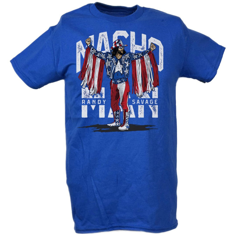 Load image into Gallery viewer, Macho Man Randy Savage Stars And Stripes USA T-shirt by EWS | Extreme Wrestling Shirts
