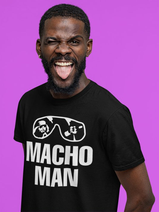 Macho Man Randy Savage Sunglasses Black T-shirt Sports Mem, Cards & Fan Shop > Fan Apparel & Souvenirs > Wrestling by EWS | Extreme Wrestling Shirts