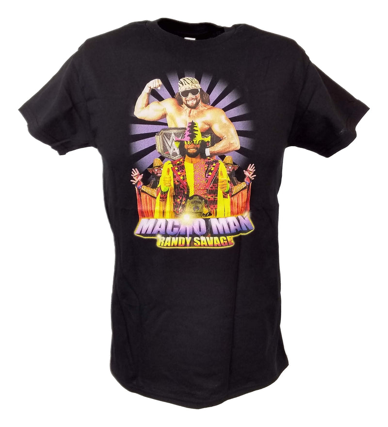 Load image into Gallery viewer, Macho Man Randy Savage Throwback Mens Black T-shirt by EWS | Extreme Wrestling Shirts
