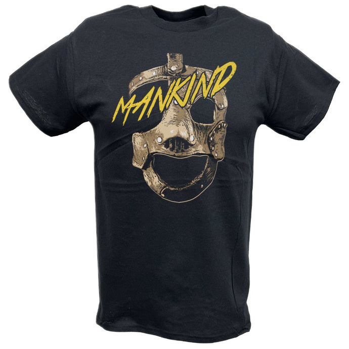 Mankind Big Mask Black T-shirt by EWS | Extreme Wrestling Shirts