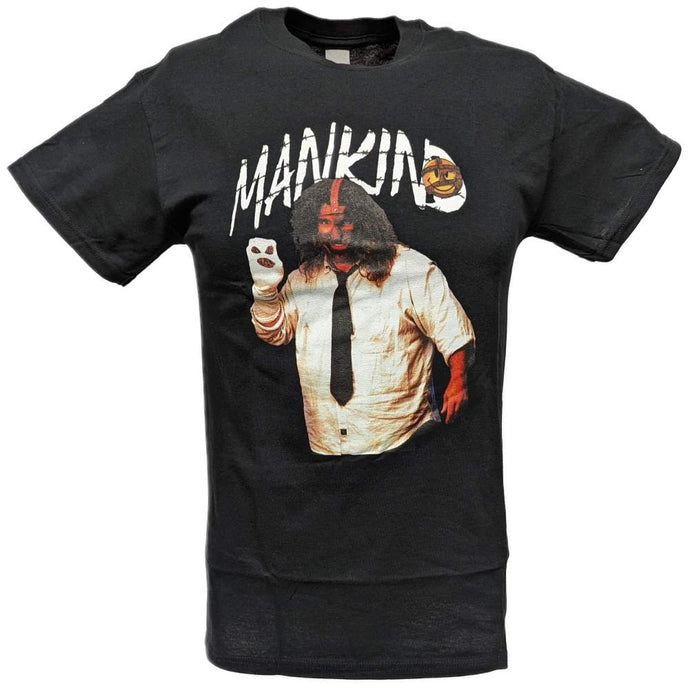 Mankind Mick Foley Mens Black T-shirt by WWE | Extreme Wrestling Shirts