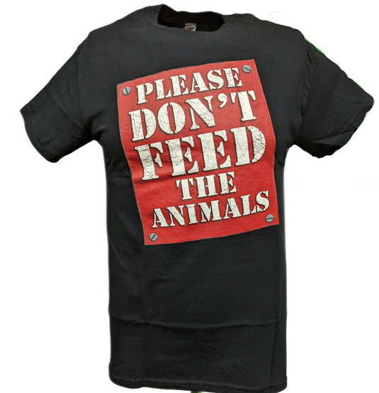 Mankind Mick Foley Mr Socko Don't Feed Animals Mens T-shirt by EWS | Extreme Wrestling Shirts