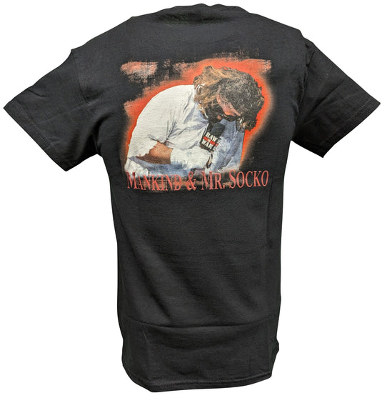 Mankind Mick Foley Mr Socko Don't Feed Animals Mens T-shirt by EWS | Extreme Wrestling Shirts