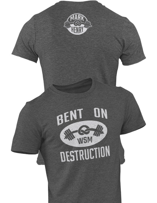 Mark Henry Bent on Destruction Gray T-shirt by EWS | Extreme Wrestling Shirts