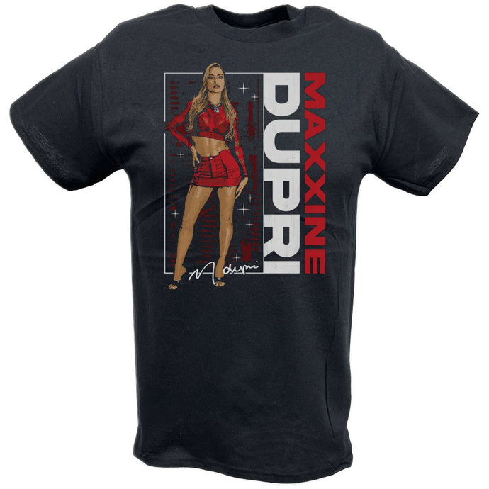 Maxxine Dupri Pose Black T-shirt by EWS | Extreme Wrestling Shirts