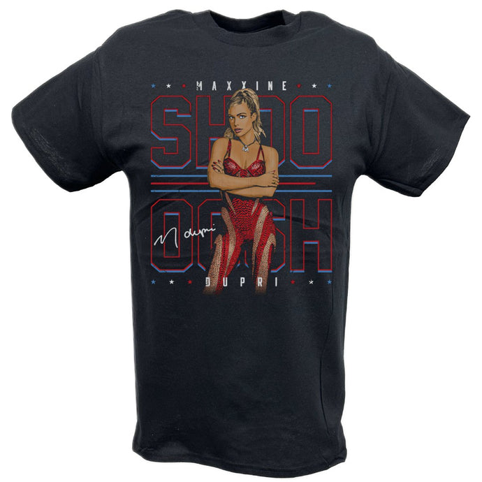 Maxxine Dupri SHOOOOSH Black T-shirt by EWS | Extreme Wrestling Shirts