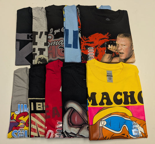 Medium Lot of Men Size T-shirts | Cena Orton Undertaker The Rock (M) by EWS | Extreme Wrestling Shirts