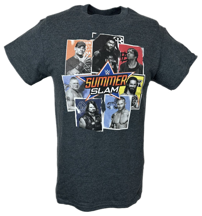 WWE Summerslam Logo Cena Reigns Rollins Mens Grey T-shirt