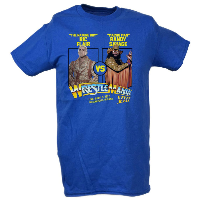 Wrestlemania 8 Ric Flair vs Macho Man Randy Savage WWE Mens T-shirt