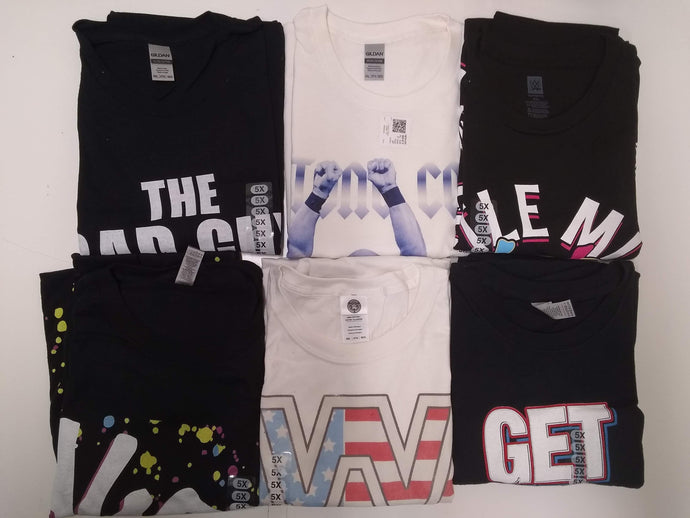 Lot of 6 Men Size 5XL WWE Authentic T-shirts | Cena Orton Undertaker The Rock (5XL)