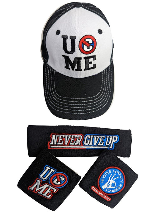 John Cena Black Rise Above Hate Baseball Hat Headband Wristband Set