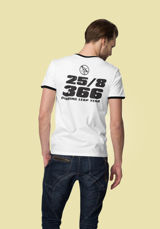 CM Punk Knees 2 Faces 25/8/365 White Ringer Mens T-shirt