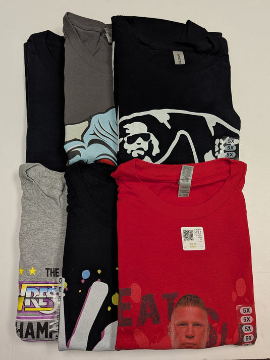 6 Men Size 5XL WWE T-shirts | Cena Orton Undertaker The Rock Lot 2