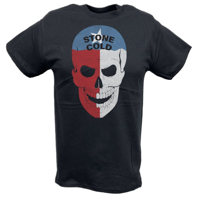 Stone Cold Steve Austin Texas Skull Mens Black T-shirt