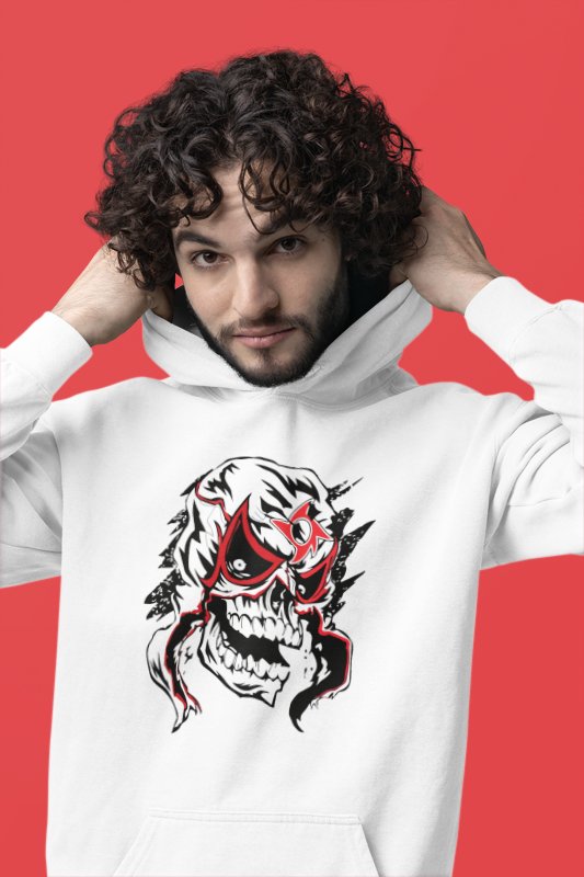 Pentagón Jr Penta Wrestler Luchador Mask Logo White Pullover Hoody