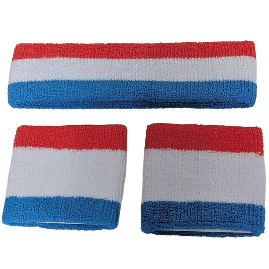 John Cena HLR Red White Blue USA Headband Wristband Set