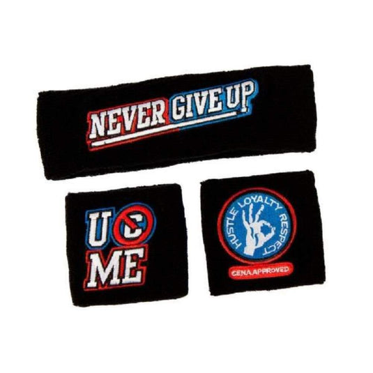John Cena Black Rise Above Hate Baseball Hat Headband Wristband Set