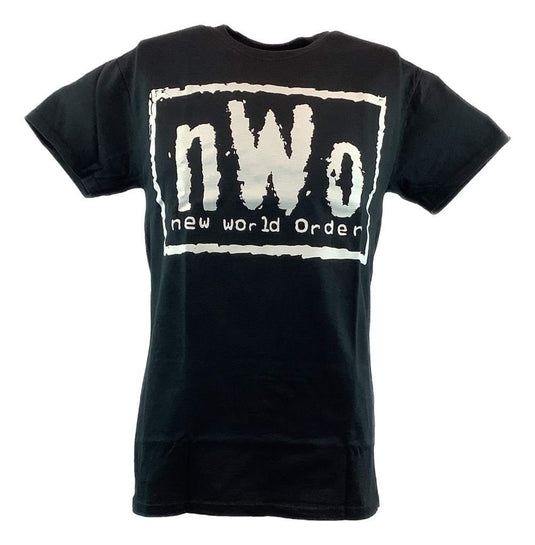 nWo White Logo New World Order Mens Black T-shirt