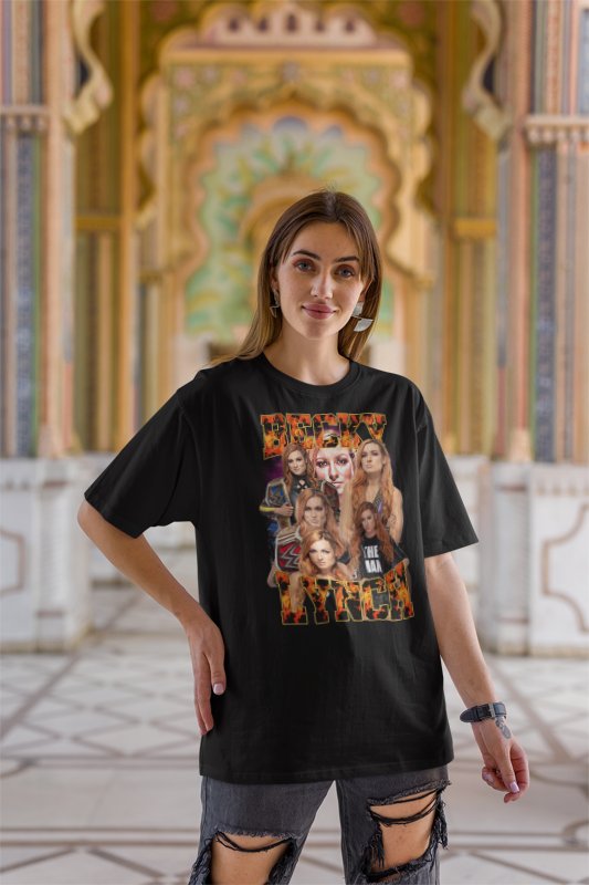 Becky Lynch Six Faces Fire Black T-shirt