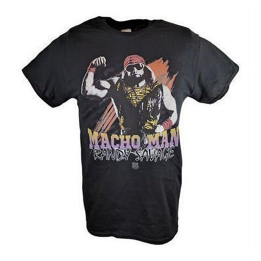 Macho Man Randy Savage Bicep Pose Mens Black T-shirt