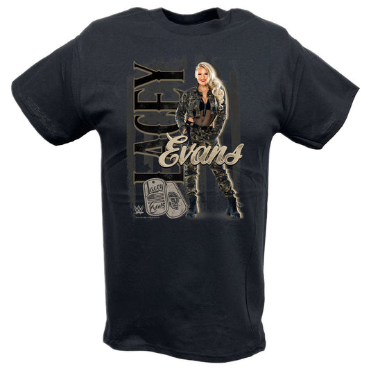 Lacey Evans Military Dog Tags Black T-shirt