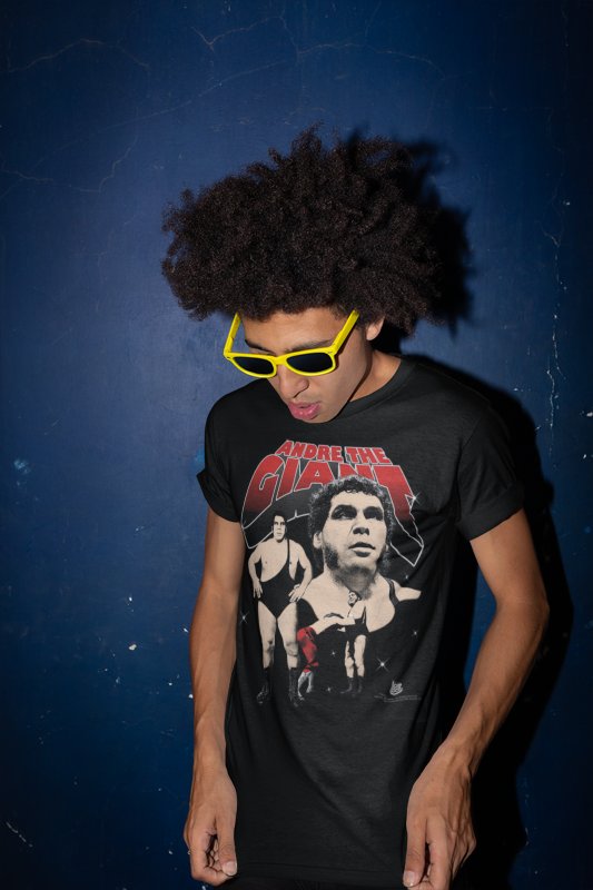 Andre The Giant Collage Black T-shirt
