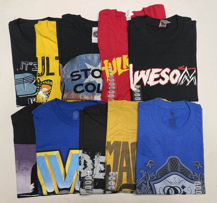10 Men Size Small WWE T-shirts | Cena Orton Undertaker The Rock Lot 1