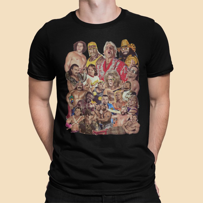 Load image into Gallery viewer, Pro Wrestlers of the 80s Andre Flair Hogan Macho Man T-shirt
