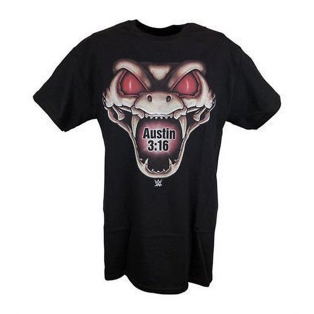 Stone Cold Steve Austin Rattlesnake Mens Black T-shirt