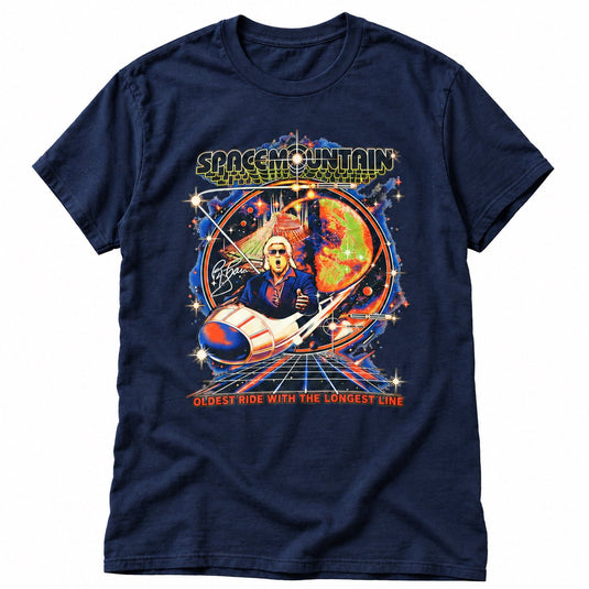 Ric Flair Oldest Ride Longest Line Roller Coaster Navy T-shirt