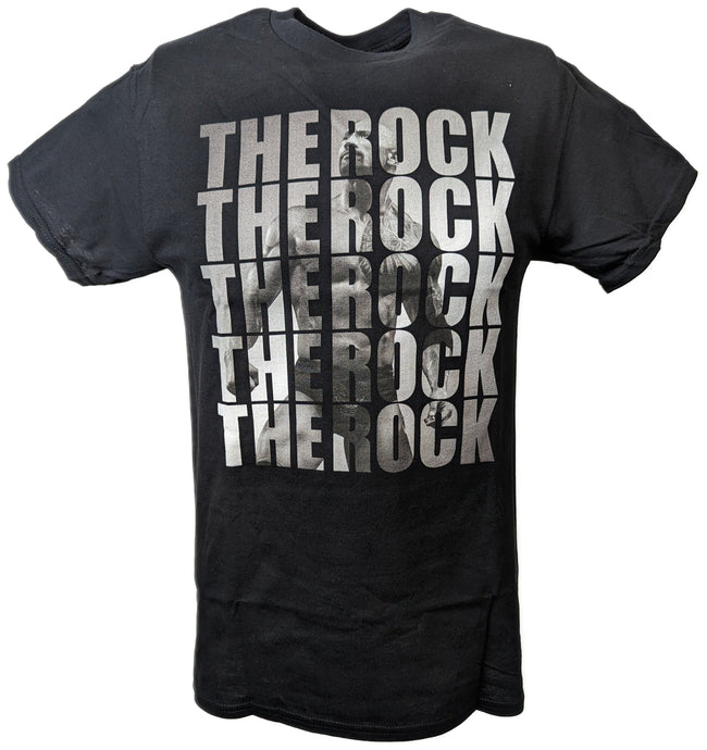 The Rock Repeat Mens Black T-shirt