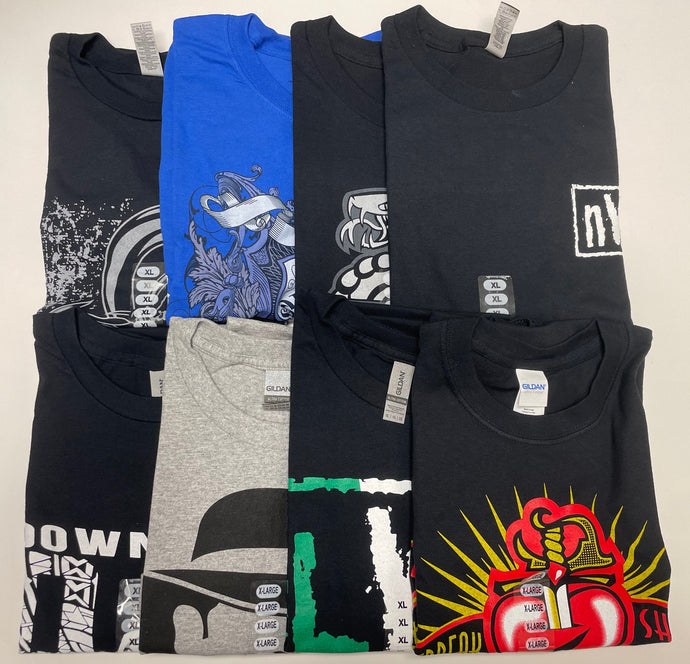 Lot of 8 Men Size XL WWE Authentic T-shirts | Cena Orton Undertaker The Rock NEW (XL)